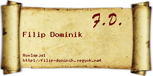 Filip Dominik névjegykártya